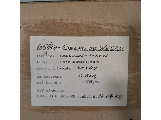 Afbeelding in lijst, g. de weerd, bij garnwerd, 1980 - afbeelding 10 van  10