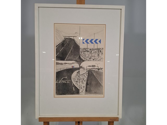 Afbeelding in lijst, g. van kerkhof, 4 fragmenten auto-route 5/10 e.d. - afbeelding 1 van  7