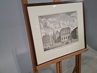 Afbeelding in lijst, gezigt op s'gravensteen en gevangenhuis, te leyden - afbeelding 2 van  8