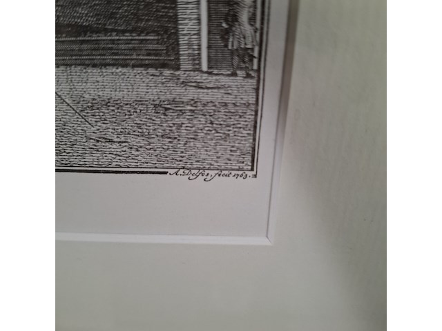 Afbeelding in lijst, gezigt op s'gravensteen en gevangenhuis, te leyden - afbeelding 5 van  8