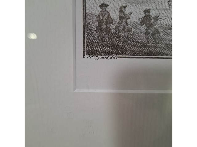 Afbeelding in lijst, gezigt op s'gravensteen en gevangenhuis, te leyden - afbeelding 7 van  8
