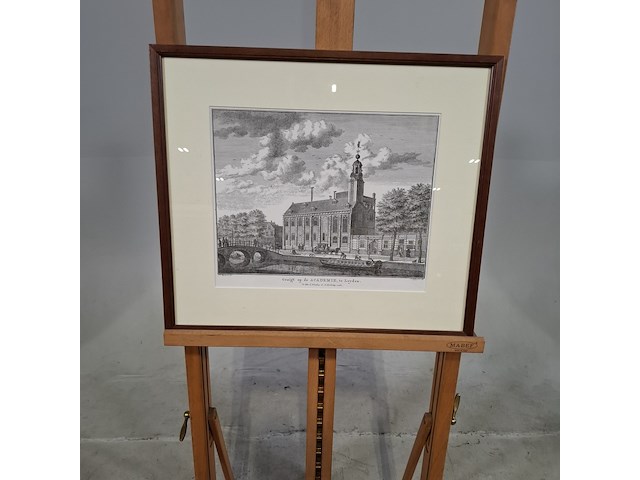 Afbeelding in lijst, gezigt top de academie te leide - afbeelding 1 van  9