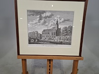 Afbeelding in lijst, gezigt top de academie te leide - afbeelding 1 van  9