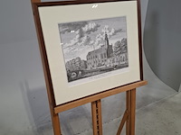 Afbeelding in lijst, gezigt top de academie te leide - afbeelding 2 van  9