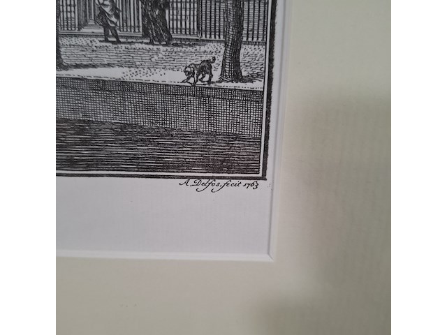 Afbeelding in lijst, gezigt top de academie te leide - afbeelding 4 van  9