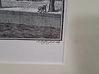 Afbeelding in lijst, gezigt top de academie te leide - afbeelding 4 van  9