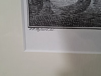 Afbeelding in lijst, gezigt top de academie te leide - afbeelding 6 van  9