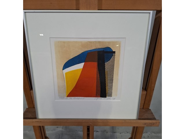 Afbeelding in lijst, gonda de bles, vlaggen ii 2/4, 1990 - afbeelding 1 van  8