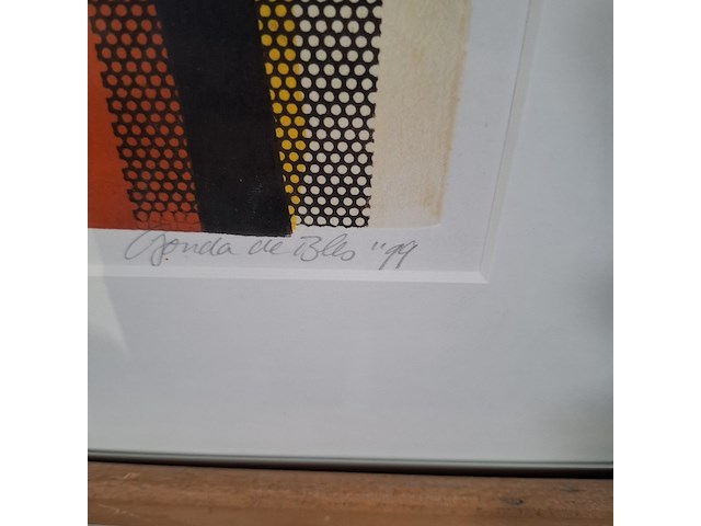 Afbeelding in lijst, gonda de bles, vlaggen ii 2/4, 1990 - afbeelding 4 van  8