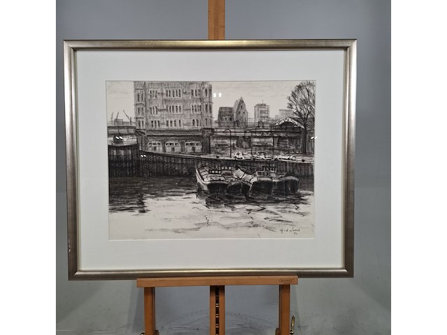 Afbeelding in lijst, h.v.d. woerd, oude haven rotterdam, 1982 - afbeelding 1 van  7