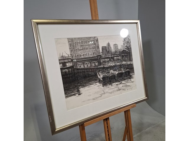 Afbeelding in lijst, h.v.d. woerd, oude haven rotterdam, 1982 - afbeelding 2 van  7