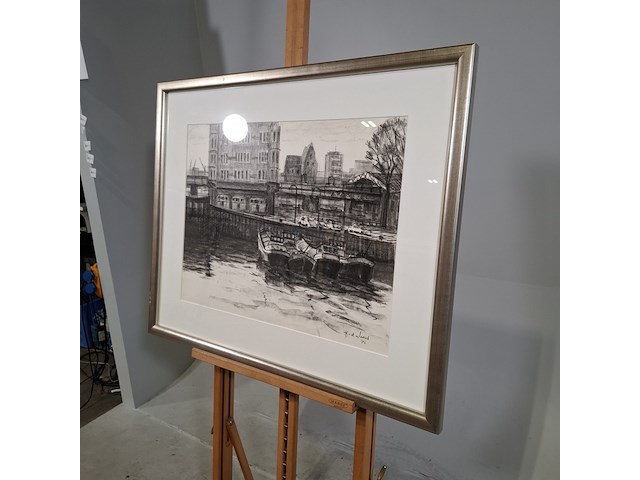 Afbeelding in lijst, h.v.d. woerd, oude haven rotterdam, 1982 - afbeelding 3 van  7