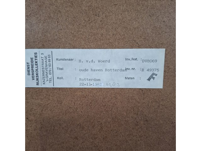 Afbeelding in lijst, h.v.d. woerd, oude haven rotterdam, 1982 - afbeelding 7 van  7