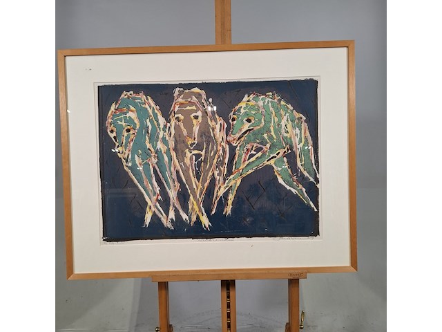 Afbeelding in lijst, j. bezemer, windhonden 3/12 - afbeelding 1 van  8