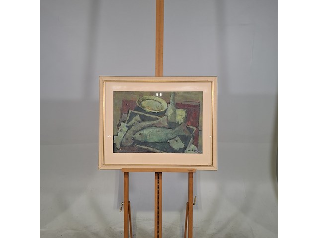 Afbeelding in lijst, j. van der plas, stilleven visser, 1963 - afbeelding 1 van  8