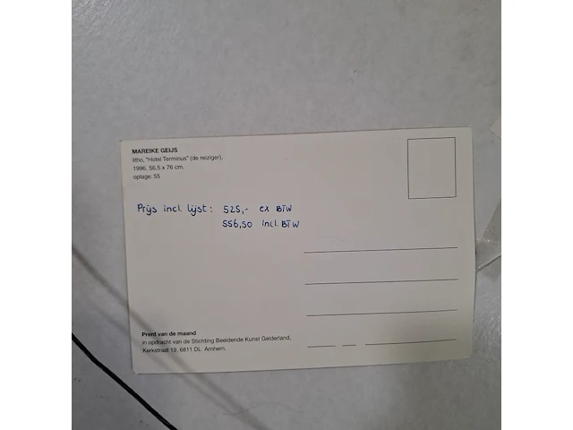 Afbeelding in lijst, mareike geys, hotel terminus de reiziger, 1995 - afbeelding 9 van  9
