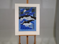 Afbeelding in lijst, maria neefjes, winterse kamer met tent 37/50, 1987 - afbeelding 1 van  8