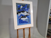 Afbeelding in lijst, maria neefjes, winterse kamer met tent 37/50, 1987 - afbeelding 2 van  8