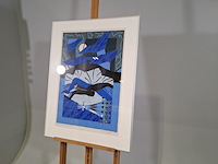 Afbeelding in lijst, maria neefjes, winterse kamer met tent 37/50, 1987 - afbeelding 3 van  8