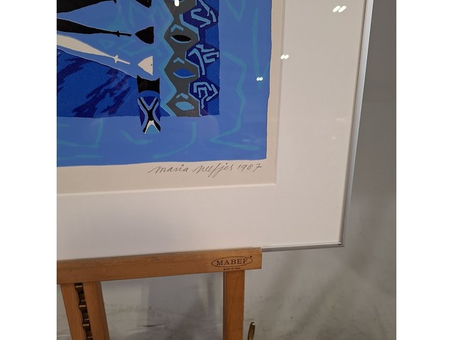 Afbeelding in lijst, maria neefjes, winterse kamer met tent 37/50, 1987 - afbeelding 4 van  8