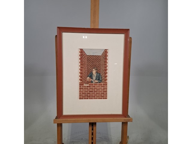 Afbeelding in lijst, ton frederiks, muur, 1976 - afbeelding 1 van  6