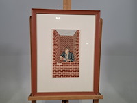 Afbeelding in lijst, ton frederiks, muur, 1976 - afbeelding 1 van  6