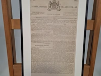 Afbeelding in lijst, voorstelling pagina van de staatscourant - afbeelding 1 van  6