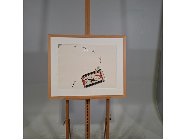 Afbeelding in lijst, w.c. compier, steek es op - afbeelding 1 van  7