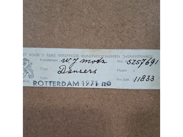 Afbeelding in lijst, w.j. motz, dansers - afbeelding 8 van  8