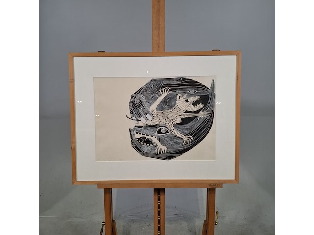 Afbeelding in lijst, w.v. liempt, gelijk een dier, 1969 - afbeelding 1 van  7