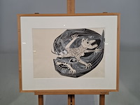 Afbeelding in lijst, w.v. liempt, gelijk een dier, 1969 - afbeelding 1 van  7