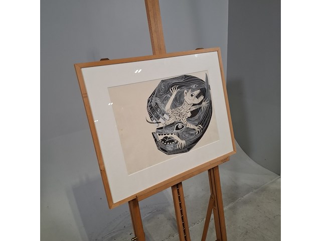 Afbeelding in lijst, w.v. liempt, gelijk een dier, 1969 - afbeelding 2 van  7