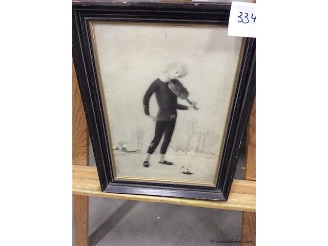 Afdruk vioolspeelster - afbeelding 1 van  2