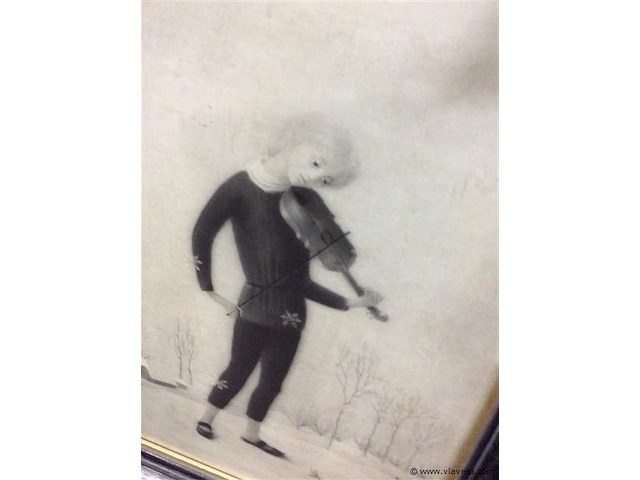 Afdruk vioolspeelster - afbeelding 2 van  2