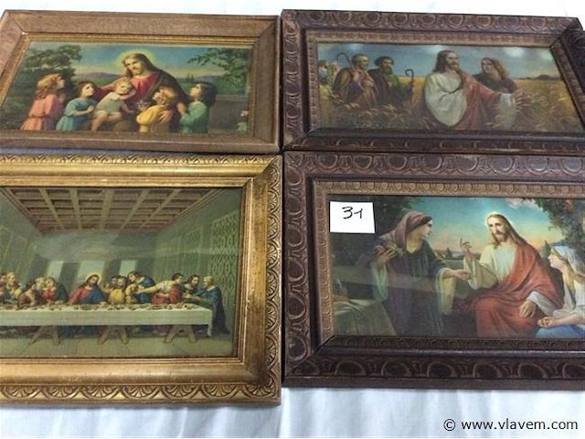 Afdrukken religieus 4stuks - afbeelding 1 van  3