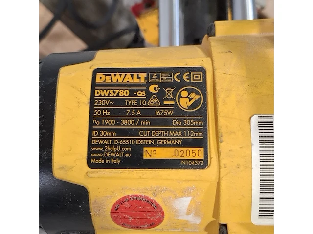 Afkortzaag, dewalt, dws780 - afbeelding 4 van  6