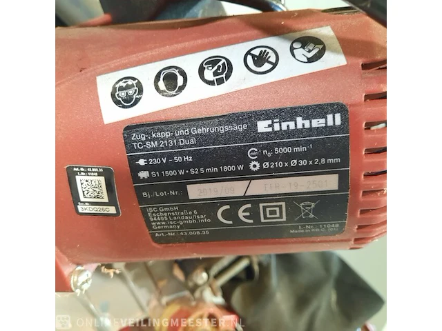 Afkortzaag einhell, tc-sm2131 dual, bouwjaar 2019 - afbeelding 8 van  11