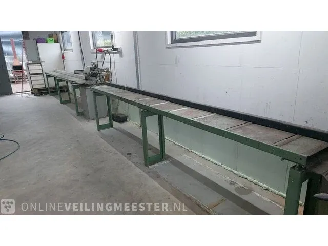 Afkortzaag met 2 rollerbank 2x4 meter graule, groen - afbeelding 1 van  5