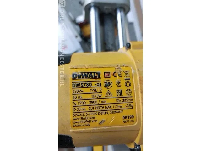 Afkortzaag met onderstel dewalt, dws780 -qs, de725/de7033 - afbeelding 3 van  11