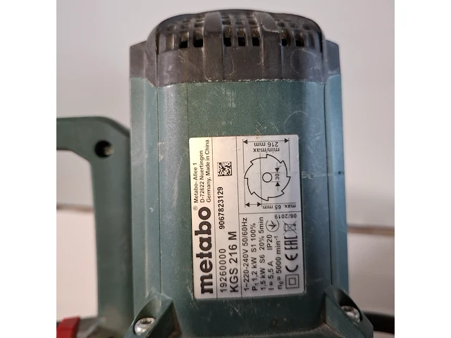 Afkortzaag, metabo, kgs 216 m, 2019 - afbeelding 8 van  9