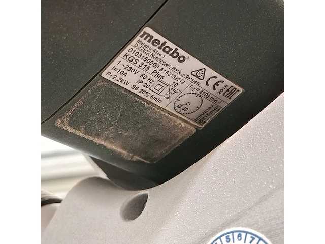 Afkortzaag, metabo, kgs 315 plus - afbeelding 6 van  8