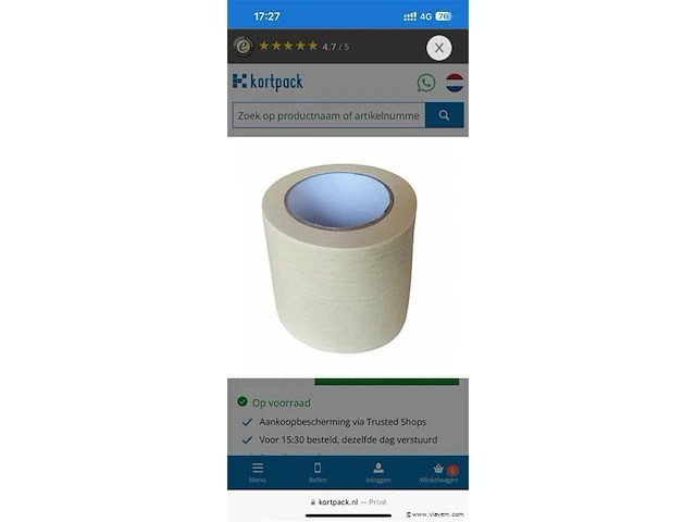 Afplaktape, 10 cm breed, lengte 50m, 18 rollen - afbeelding 3 van  3