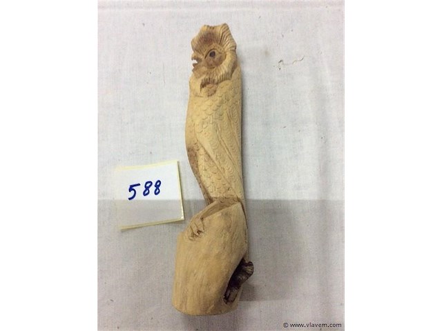 Afrikaans: houten beeld (uil) - afbeelding 2 van  3