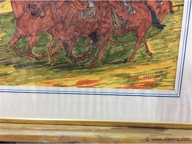 Afruk paardenrace getekend - afbeelding 3 van  3