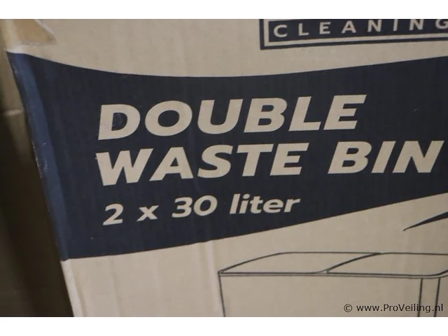 Afvalbak, dubbel - 2x30ltr - kleur zilver - afbeelding 3 van  4