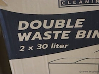 Afvalbak, dubbel - 2x30ltr - kleur zilver - afbeelding 3 van  4
