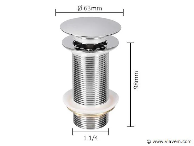 Afvoerplug pop up - design - chroom - afbeelding 2 van  4