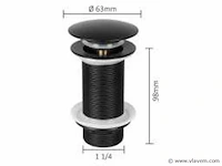 Afvoerplug pop up - design - zwart - afbeelding 2 van  4