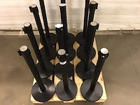 Afzetpaal (12x) zwart met treklint - afbeelding 2 van  2