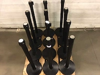 Afzetpaal (12x) zwart met treklint - afbeelding 2 van  2